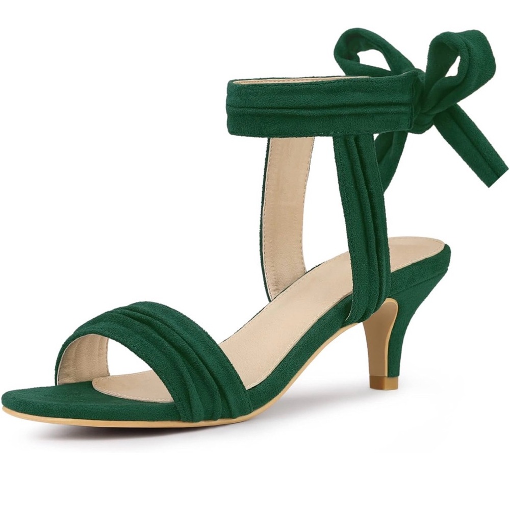 Elegant Green Ankle Strap Heels